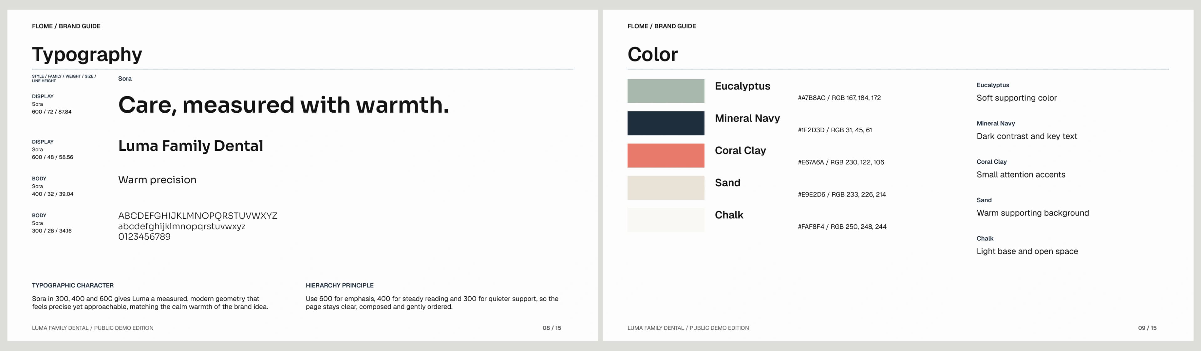Luma public Brand Guide: Typography + Color